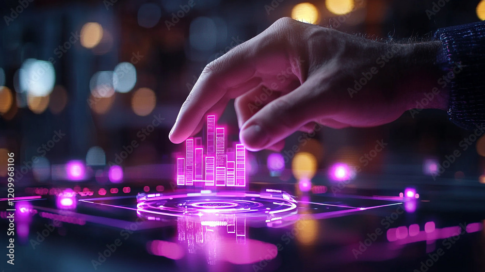 Aufkleber ai generates digital data visualization innovative graph analysis in urban environment