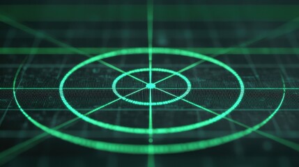Cybersecurity Threat Hunting Incident Response concept. Conceptual Glowing Radar Scanning a Digital Network