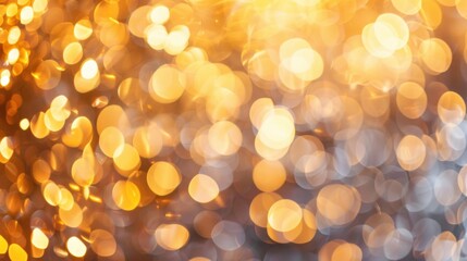 This vivid abstract background showcases shimmering golden bokeh that adds a sense of warmth and elegance, perfect for creative projects