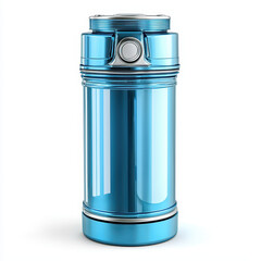 sleek blue portable water filter designed for outdoor adventures