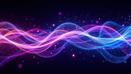 Fototapeta premium A futuristic abstract wave with neon colors, representing AI technology innovation.