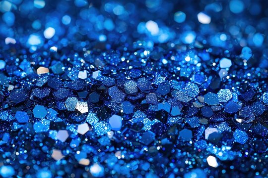 Fototapeta Beautiful bright background of shiny blue sequins, texture, desktop wallpaper