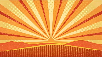 Obraz premium Vintage Sunburst Retro Pop Art with Bold Summer Colors V5