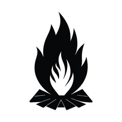 fire flames on white