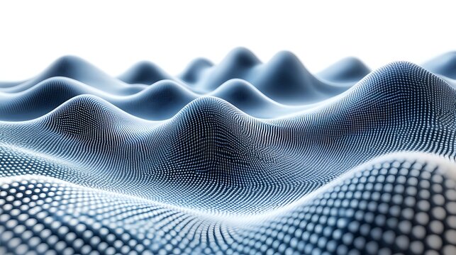 Abstract Data Landscape: A mesmerizing 3D render of a undulating, data-point landscape, evoking feelings of technological advancement and digital growth.