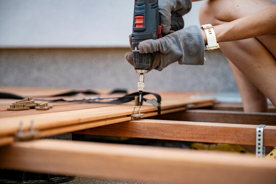 Precision woodworking with power tools in action