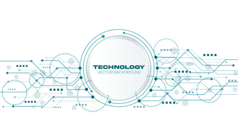 Hi tech digital communication. Circuit board technology background. Electronic motherboard