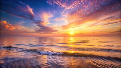 Obraz premium Golden Hour Seascape Ocean Waves Reflecting a Vibrant Sunset