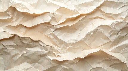 Obraz premium Wrinkled Beige Paper Texture – Abstract Craft Background with Natural Folds and Creases