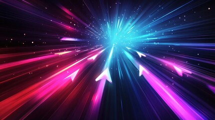 Fototapeta premium Vibrant Light Burst with Colorful Rays and Dynamic Motion Effects