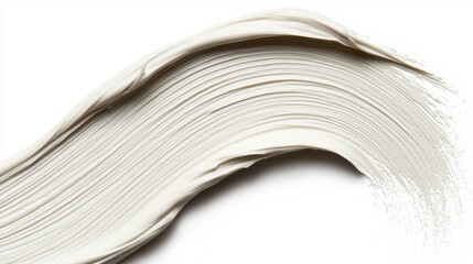 Smooth White Paint Stroke on Clean Surface for Art Background