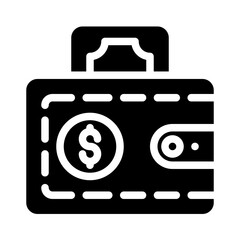 Icon Wallet Money With Style Glyph 