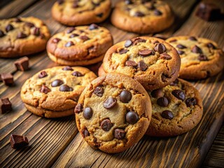 Simple, perfect chocolate chip cookies.  Minimalist style food photography.