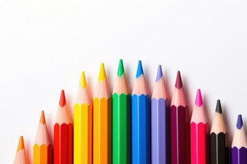 Colorful pencils backgrounds white background arrangement