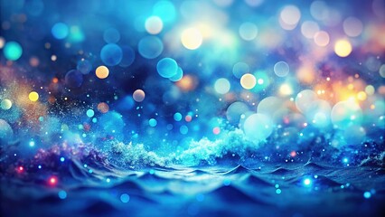 Stunning blue watercolor bokeh, AI-crafted, emphasizing depth of field.