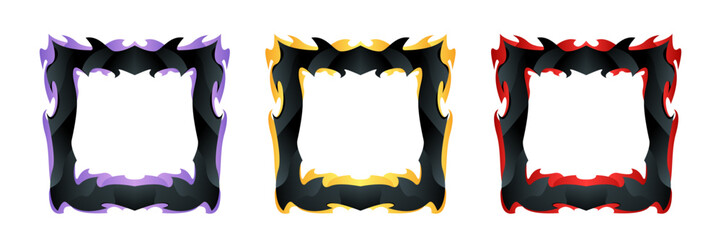 complete avatar game border with abyss theme and three color for in-game material and sosial media profile