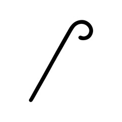 Crook handle walking stick icon vector illustration design on white background.