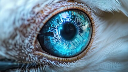 Avian Eye Enhanced With Circuitry Design