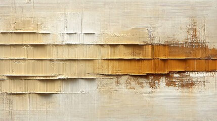 Textural Beige and Gold Abstract: A captivating abstract artwork featuring a dynamic interplay of...