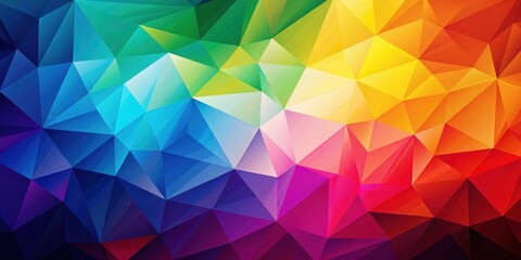 Obraz premium Vibrant Rainbow Low Poly Abstract Geometric Background Design