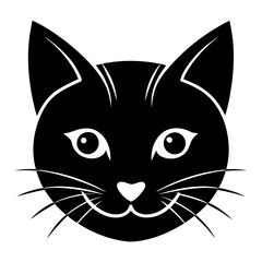 black and white cat head
