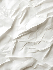 Obraz premium Minimalist Crumpled White Paper Texture Background : Generative AI