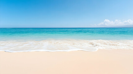 Fototapeta premium The azure blue ocean of Waimanalo Bay lined by white-sand beach on Oahu, Hawaii