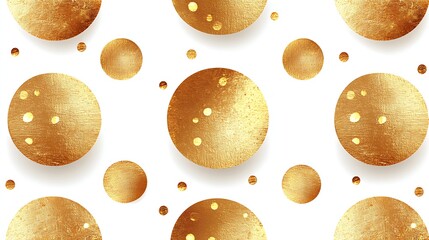 Golden Bubbles Pattern: A luxurious seamless pattern featuring shimmering golden bubbles of varying sizes, creating a sophisticated and elegant design perfect for backgrounds, textures.