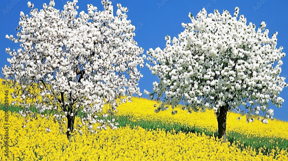 Wall mural landscape, spring season