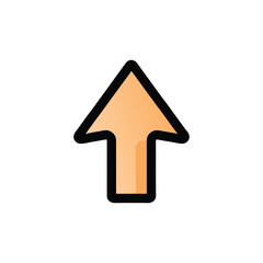 Up Arrow Icon Simple Design Orange Color,