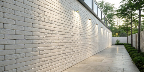 Fototapeta premium Stylish White Brick Wall Background Ideal for Various Creative Projects and Photography