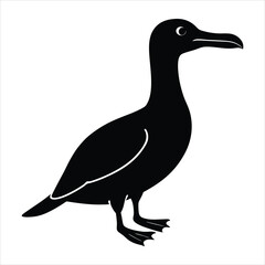  Extinct animal great auk silhouette vector illustration.