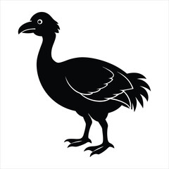  Extinct animal Dodo silhouette vector illustration. © Jamila