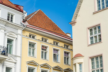 Colorful medieval streets of Tallinn Old Town or Tallinna Vanalinn, included in the UNESCO World Heritage List