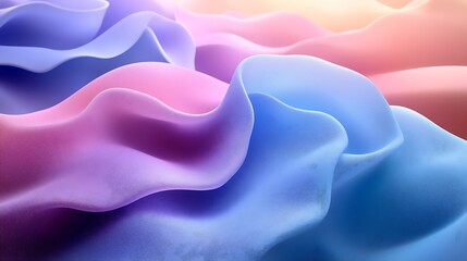 Obraz premium Pastel Dream: Abstract swirls of pastel pink, purple, and blue create a dreamy, ethereal landscape. The soft, flowing forms evoke a sense of calm and tranquility.