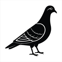  Extinct animal passenger pigeon silhouette vector illustration