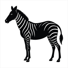 Extinct animal quagga silhouette vector illustration