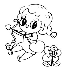 coloring angel cartoon for kids