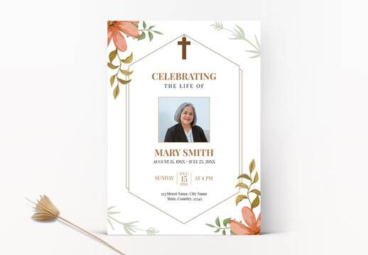 Funeral Program Invitation Layout