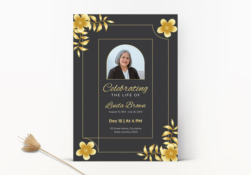 Funeral Program Flyer Layout