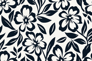 Bold floral backgrorund with contrasting colors on fabric background