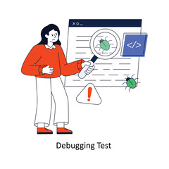 Debugging Test Flat Style Design Vector illustration. Stock illustration