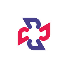 Line and Triangle Logo Template Icon