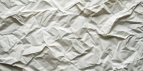 Obraz premium Crumpled beige textured paper background with intricate wrinkles and creases creating a visually rich, soft surface pattern for design use