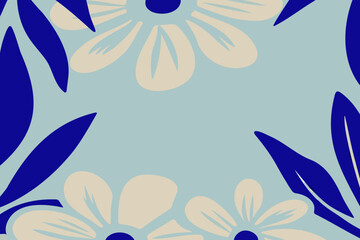 Trendy  flowers. backdrop.Trendy floral background, minimalistic style