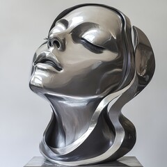 Reflective Serene Metal Sculpture: A Modern Masterpiece