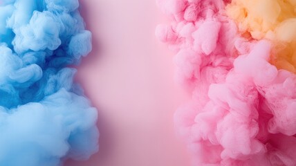 Fototapeta premium Colorful clouds of smoke in pastel shades