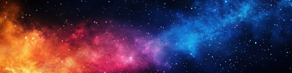 Fototapeta premium Vivid cosmic nebula with starry sky showcasing vibrant colors and space elements