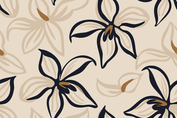 Magnolia flower  trendy minimalistic background. Floral background.