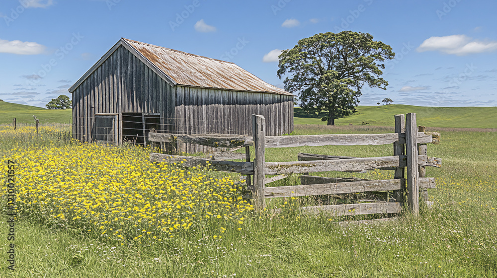 Wall mural landscape, spring season beautiful